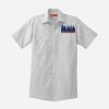 Short Sleeve Striped Industrial Work Shirt Thumbnail